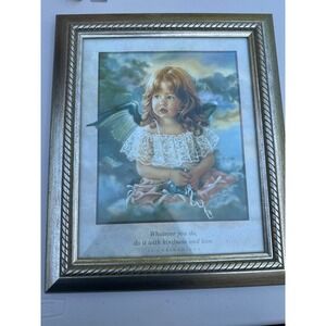 Sandra Kuck Angel Art Framed Print II Corinthians Kindness and Love Silver Frame